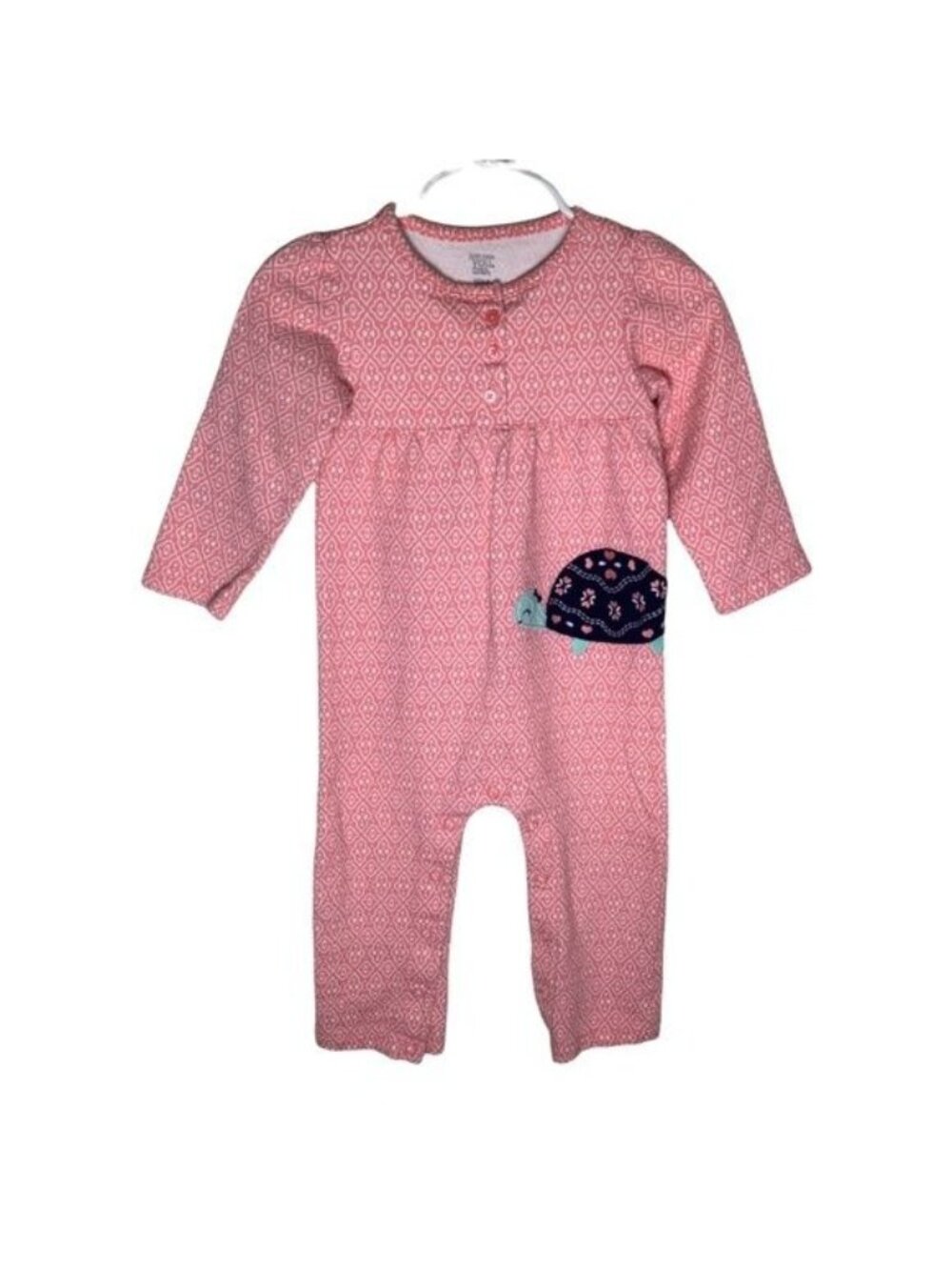 Carters Just One You Baby Girls Jumpsuit 18M Pink Turtle Footless Sleeper